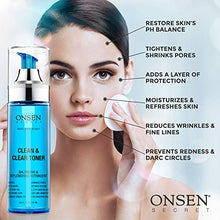 Load image into Gallery viewer, Onsen Japanese Clean & Clear Face Toner - Daily Perfecting & Revitalizing Toner with Witch Hazel, Aloe Vera, and Japanese Natural Hot Spring Minerals, Alcohol-Free, Skin Care Toner for Face, 6.5 oz
