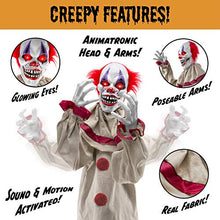 Load image into Gallery viewer, Best Choice Products Scary Harry The Motion Activated Animatronic Killer Clown, Halloween Prop w/Pre-Recorded Lines, Red Light Up Eyes, Moving Arms & Head
