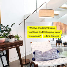 Load image into Gallery viewer, Brightech Hudson 2 - Contemporary Arc Floor Lamp Hangs Over The Couch from Behind - Large, Standing Pendant Light - Mid Century Modern Living Room Lamp - W. LED Bulb - Oil Rubbed Bronze