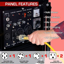 Load image into Gallery viewer, Durostar DS10000E Gas Powered 10000 Watt Electric Start Portable Generator, Red/Black