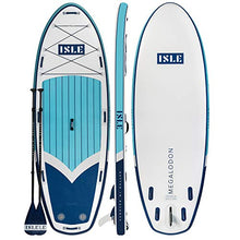 Load image into Gallery viewer, ISLE Megalodon Inflatable Stand Up Paddle Board & iSUP Bundle Accessory Pack — Up to 1,050 lbs Capacity — Durable, Lightweight with Stable Stance — 15' L x 56" W x 8" Thick
