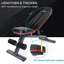 Load image into Gallery viewer, Yoleo Adjustable Commercial Weight Bench Foldable 550lbs Capacity Multiuse Full Body Workout Bench Weight Lifting Sit Up Ab Bench Flat Incline Decline Bench Press for Home Exercise Gym Product Name