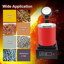 Load image into Gallery viewer, TOAUTO 3KG Gold Melting Furnace,1400W 2000F Digital Electric Melting Furnace with Graphite Crucible for Melt Scrap, Silver, Gold, Copper, Aluminum 110V Refining Casting Furnace