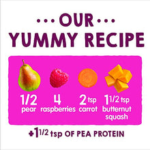Load image into Gallery viewer, Happy Tot Organics Fiber & Protein Pouch Stage 4 Pears Raspberries Butternut Squash & Carrots, 4 Ounce Pouch (8 Pack)