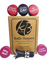 Load image into Gallery viewer, KORBAR – 5 Funny Reusable Silicone Caps Stoppers +1 Pourer, For Wine Bottle - Perfect Gift Accessory