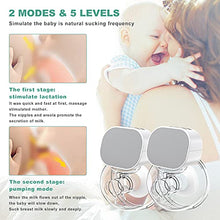Load image into Gallery viewer, Wearable Breast Pump,Quiet & Hands-Free,Portable,in-Bra Double Electric Breast Pump,Pain Free Strong Breastfeeding Pump Strong Suction (White)