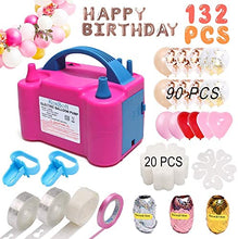 Load image into Gallery viewer, Balloon Pump 132 PCS Electric Balloon Pump 110V 600W Portable Electric Balloon Air Pump Electric Balloon Inflator with 90 PCS Balloons, Tying Tools, 20 Flower Clips,Balloon Blower for Party Decoration