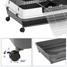 Load image into Gallery viewer, SONGMICS 4-Level Small Animal Pet Cage, Ferret Chinchilla Playpen Hutch with 3 Platforms, 3 Ramps, Leakproof Litter Tray, 3 Doors, and Lockable Wheels, Black UPSC02BK