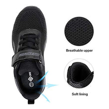 Load image into Gallery viewer, DREAM PAIRS Boys Girls School Sneaker Athletic Tennis Running Shoes Black Dark Grey Size 1 Little Kid Zoom-k