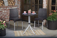 Load image into Gallery viewer, Keter Chelsea 3-Piece Resin Outdoor Patio Furniture Dining Bistro Set with Patio Table and Chairs, Charcoal - 224910