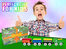 Load image into Gallery viewer, Wooden Train Tracks Full Set, Deluxe 55 Pcs with 3 Destination Fits Thomas, Brio, IKEA, Chuggington, Imaginarium, Melissa and Doug - Best Gifts for Kids Toddler Boys and Girls