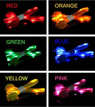 Load image into Gallery viewer, Acmee 6 Pair LED Shoelaces - High Visibility Soft Nylon Light Up Shoelace with 3 Modes in 6 Colors for Night Safety Running Biking, Or Cool Disco Party, Cosplay, Hip-hop Dance