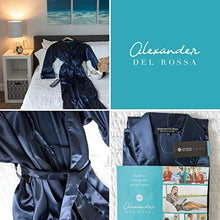 Load image into Gallery viewer, Alexander Del Rossa Men's Lightweight Satin Robe, Long Kimono, XL Midnight Blue (A0720MBLXL)