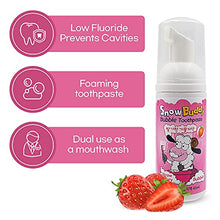 Load image into Gallery viewer, Snow Buddy Kids Bubble Toothpaste Foam with Strawberry Flavor, Anticavity Low Fluoride Foaming Toothpaste and Mouthwash for Dental Care 45ml (1.52 fl.oz)