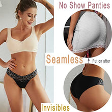 Load image into Gallery viewer, Seamless Underwear for Women Sexy No Show Bikini Panties Lace Ladies High Cut Hipster Invisible Stretch Cheeky 6 Pack S-XL