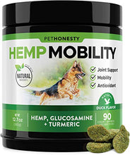 Load image into Gallery viewer, PetHonesty Hemp Hip & Joint Supplement for Dogs - Hemp Oil & Hemp Powder - Glucosamine Chondroitin for Dogs Turmeric, MSM, Green Lipped Mussel, Dog Treats Improve Mobility, Reduces Discomfort - Duck