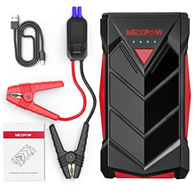 Load image into Gallery viewer, NEXPOW Portable,12V Car Battery Jump Starter Power Pack with USB Quick Charge (Up to 7L Gas or 5.5L Diesel Engine) Battery Booster with Built-in LED Light