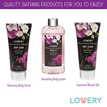 Load image into Gallery viewer, Gift Baskets for Women, Spa Gift Set for Her, Bath & Body Gifts for Women - Enchanted Orchid 9 Piece Set, Best Gift Ideas for Her, Great Wedding, Birthday & Anniversary Gift