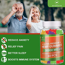 Load image into Gallery viewer, Hemp Gummies 30000MG - 100% Natural Hemp Oil Infused Gummies for Pain, Anxiety, Stress & Inflammation Relief, Calm Mood