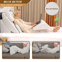 Load image into Gallery viewer, Betterhood 5pcs Orthopedic Bed Wedge Pillow Set, Adjustable Memory Foam Pillows, Post Surgery Foam for Back Support, Neck and Leg Pain Relief, Acid Reflux, Snoring for Sleeping, Sitting Pillow