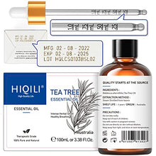 Load image into Gallery viewer, HIQILI Tea Tree Essential Oil (100 ML),100% Pure Organic Therapeutic Grade for Toenail Fungus,Hair Damage,Skin Problems,Add to Shampoo,Body Wash - 3.38 Fl. Oz