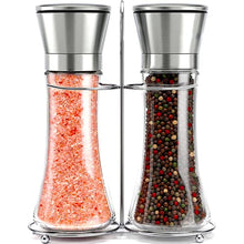 Load image into Gallery viewer, Willow & Everett Salt and Pepper Grinder Set - Stainless Steel Refillable Salt & Peppercorn Shakers