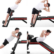 Load image into Gallery viewer, Weight Bench for Weight Training and Ab Exercises - Roman Chair Adjustable Sit Up Incline Benchs Flat Fly Weight Press Fitness - Adjustable Strength Training Bench for Full Body Workout, Solid (Black)