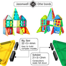 Load image into Gallery viewer, Jasonwell 65 PCS Magnetic Tiles Building Blocks Set for Boys Girls Preschool Educational Construction Kit Magnet Stacking Toys for Kids Toddlers Children 3 4 5 6 7 8 Year Old