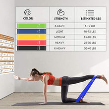 Load image into Gallery viewer, Wosweet Exercise Resistance Bands Set, 11 Pack Workout Bands Set with Poster, 5 Loop Resistance Bands 2 Resistance Bands for Hips 1 Non-Latex Elastic Bands Arm Workout Pull Rop Carry Bag