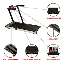 Load image into Gallery viewer, Sunny Health & Fitness ASUNA Space Saving Treadmill, Motorized with Low Profile, Speakers & Slim Folding - 8730,Black