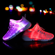 Load image into Gallery viewer, Shinmax Fiber Optic LED Shoes, Light Up Shoes for Women Men USB Charging Flashing Luminous Trainers for Festivals, Christmas Halloween Party White