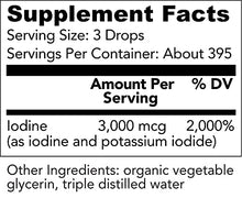 Load image into Gallery viewer, Organic Lugol's Iodine, Iodine and Potassium Iodide 2% Solution 3000 mcg - Liquid Supplement Drops for Thyroid Support for Women & Men, Metabolism Health, Detox Boost - Non-GMO, 395 Servings (2 Oz)