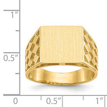 Load image into Gallery viewer, 14k Yellow Gold 12.0x12.5mm Mens Signet Band Ring Size 10.00 Man Fine Jewelry For Dad Mens Gifts For Him