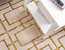 Load image into Gallery viewer, Unique Loom Marilyn Monroe Glam Collection Textured Geometric Trellis Area Rug, 8' 0 x 10' 0 Rectangle, White/Gold