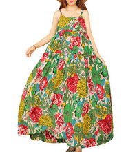 Load image into Gallery viewer, YESNO Women Casual Loose Bohemian Floral Print Dresses Empire Waist Spaghetti Strap Long Maxi Summer Beach Swing Dress XS-5X E75 (XS, As Picture10-Multi-Colored)