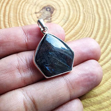 Load image into Gallery viewer, Fresh Arrival !! Nuummite Gemstone Pendant, 925 Sterling Silver Pendant, Black Nuummite Stone Pendant, Cabochon Stone Pendant, Gift Jewelry