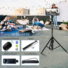 Load image into Gallery viewer, Fugetek 51" Professional Selfie Stick & Tripod, Phone Holder, Removable Bluetooth Remote, Portable All in One, Heavy Duty Aluminum, Compatible with iPhone & Android Devices, Non Skid Feet, Black