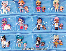 Load image into Gallery viewer, HOME4 LOL Toys Hanging Over The Door Storage Organizer Carrying Travel, 40 Clear View Pockets, Roll Up, for Small Dolls, Cars, Jewelry, Hair Accessories, Arts & Crafts, Bead, Sewing and More (Blue)