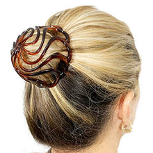 Load image into Gallery viewer, Camila Paris CP16 French Hair Bun Clip Maker Cover Cap Holder, Tortoise Shell, Round Dome Bun Hair Clip for Women Hair Updo, Styling Hair Bun Accessories for Women, No Slip and Durable, Made in France