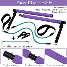 Load image into Gallery viewer, CB Fitness Pilates Stick Bar with Resistance Bands - Set of 3 Exercise Flex Bands & Fit Bar Attachment - Home Gym Equipment for Men & Women - Portable Workout Kit for Body Toning, Yoga & Core Training