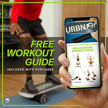 Load image into Gallery viewer, URBNFit Wooden Balance Board Trainer - Wobble Board for Skateboard, Hockey, Snowboard & Surf Training - Balancing Board w/ Workout Guide to Exercise and Build Core Stability