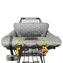 Load image into Gallery viewer, Shopping Cart Cover for Baby boy Girl, Anti Slip Design, Cotton High Chair Cover, Machine Washable for Infant, Toddler, Grocery Cover Large (Grey)