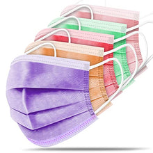 Load image into Gallery viewer, Unifandy Kid Face Mask, 50PC 3 Ply Disposable Face Mask Colorful Set for Children, Durable Nose Wire Earloop Protective Cover, Back to School Supplies