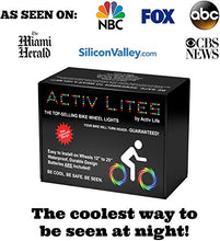 Load image into Gallery viewer, Activ Life Bicycle Spoke Lights (2 Tires, Color-Changing) Fun Accessory for Cool Beach Cruisers, Top Mountain, BMX Trick, Road, Recumbent, Commuting, Tandem, Kids & Folding Bike Best Wheel Lights