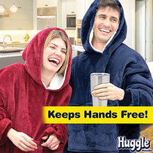 Load image into Gallery viewer, Ontel Huggle Hoodie - Hooded Robe Sweatshirt, Blue - As Seen on TV