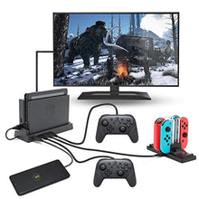 Load image into Gallery viewer, 2019 Hub Dock for Nintendo Switch Dock, Switch USB Hub for Nintendo Switch with 4 Output Ports for Wired Pro Controllers, Keyboard, Joy-Con Dock, Switch Gamecube Controller Adapter, Mobile Phone, etc