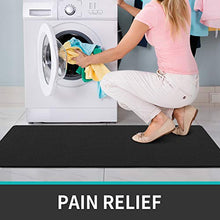 Load image into Gallery viewer, DEXI Kitchen Rugs and Mats Cushioned Anti Fatigue Comfort Mat, 2/5Inch Non Slip Standing Rug Set 17"x29"+17"x29" Black