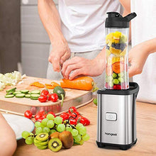 Load image into Gallery viewer, homgeek Personal Mini Blender Smoothie Maker for Juice Shakes and Smoothie,Portable Small Countertop Mixer with 600ml Travel Sport Bottle, 300W