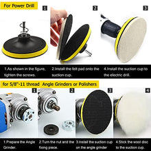 Load image into Gallery viewer, 6 Inch Buffing Wool Pads 8PCS Kit, Felt Polishing Pad Buffing Wheel for Drill Woolen Wax Pad and 5/8''-11 Thread Hook & Loop Backer Plate with Drill Adapter for Car Boat Polish, Waxing, Sealing, Glaze