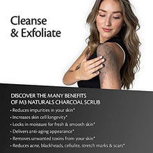 Load image into Gallery viewer, M3 Naturals Charcoal Exfoliating Body Scrub Polish with Collagen & Stem Cell Gentle Body Exfoliator Face Scrub Bump Eraser Booty Scrub Best Shower Scrub Skin Exfoliant for Men & Women 12 oz